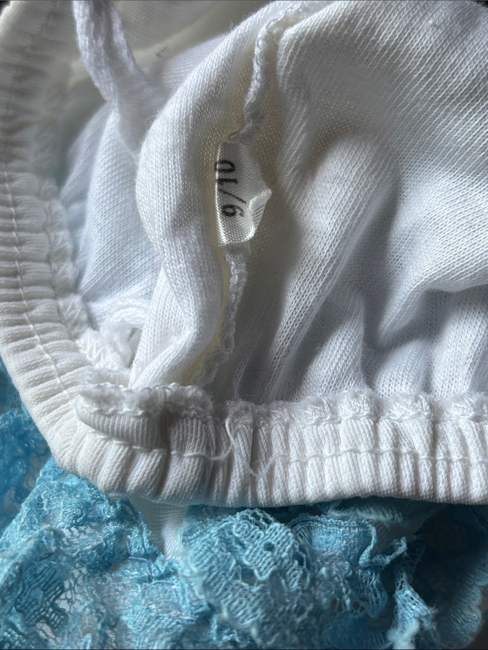 Vintage Bloomers White with Teal Lace Trim - Picture 6 of 8
